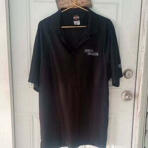 Men's Extra Large Moisture Wicking Harley-Davidson Black Polo